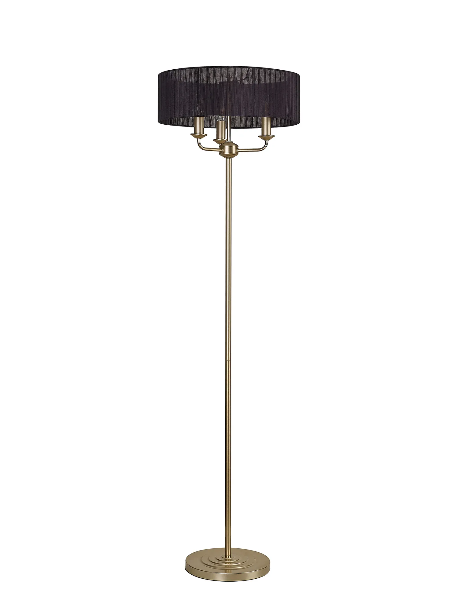 Banyan 45cm 3 Light Floor Lamp Champagne Gold, Black DK0994  Deco Banyan CG BL